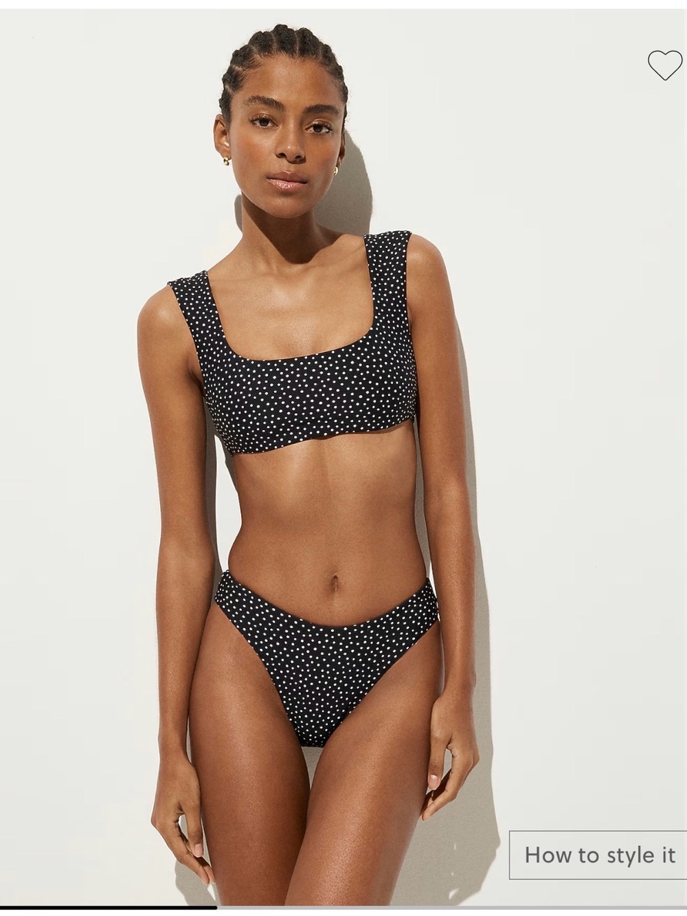J. Crew Sunny Black and White Polka Dot Bikini in classic sculpt